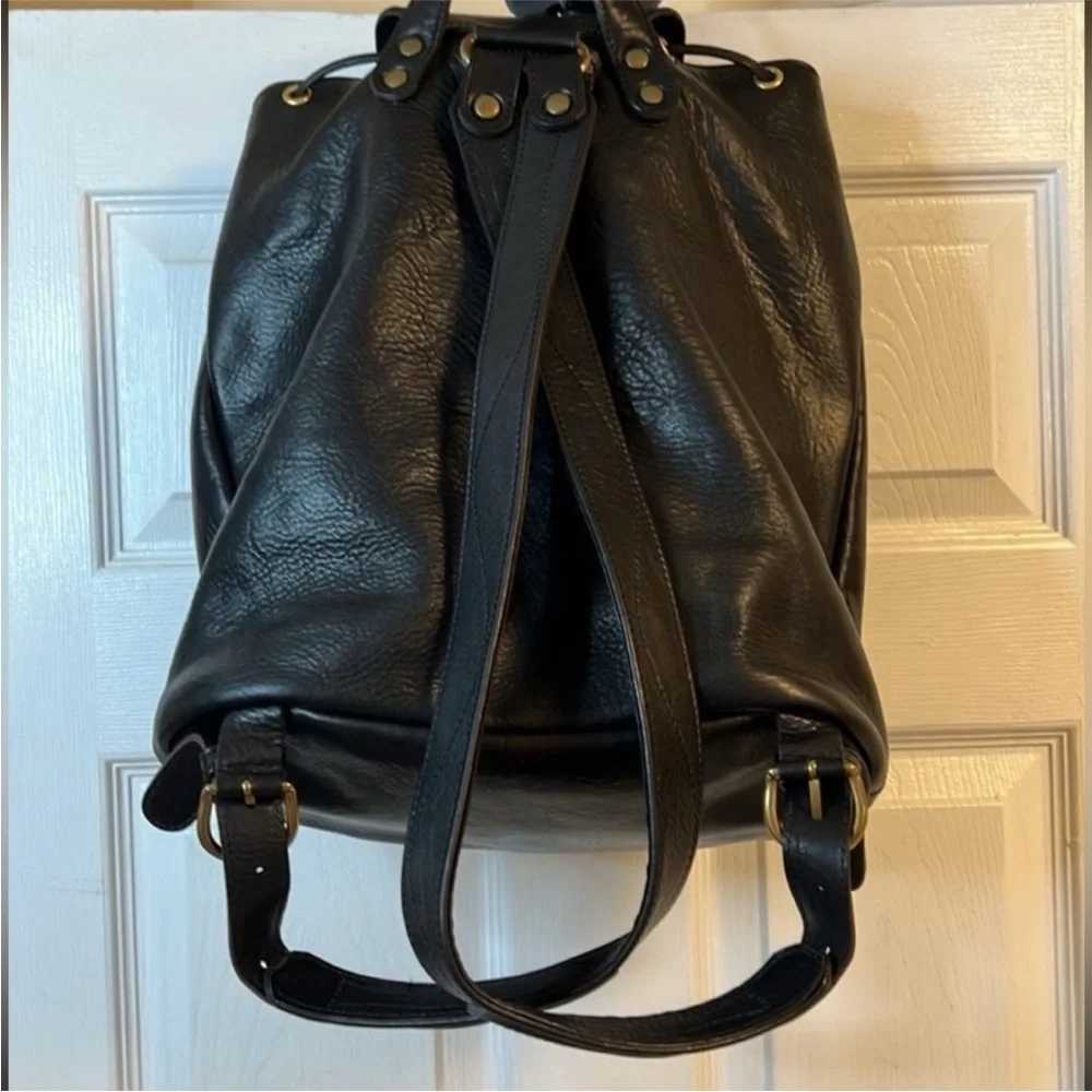 💚 Zona New York leather Black travel bag backpack🩷💚🩷